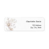Beige crème wilde bloemen retouradres  etiket (Voorkant)