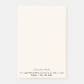 Beige crème zakelijke contactgegevens post-it® notes (Voorkant)