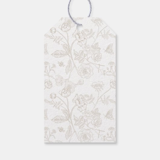 Beige Crest Bruiloft Welkom Cadeaulabel (Achterkant)