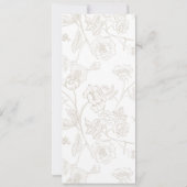 Beige Crest Monogram Floral Weddenschap Menu Kaart (Achterkant)
