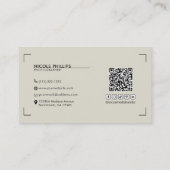 Beige Custom Logo Fotografie Brackets Modern Visitekaartje (Achterkant)