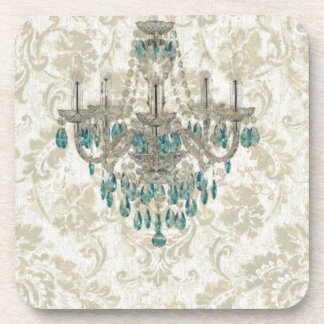beige Damask French Country blue Chandelier Onderzetter