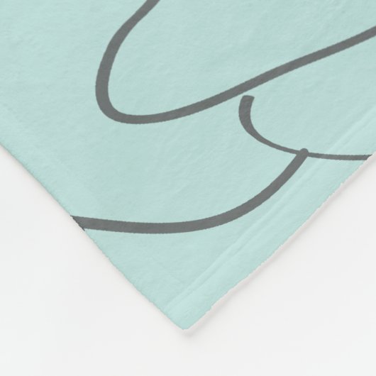 Beige Damast en blauwe bloem Fleece Deken (Hoek)