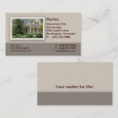 Beige de carte de visite de maison d'immobiliers (Devant / Derrière)