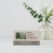 Beige de carte de visite de maison d'immobiliers (Debout devant)