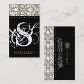 Beige de damassé de carte de visite de beauté (Devant / Derrière)