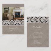 Beige de modèle de damassé de carte de visite de (Devant / Derrière)