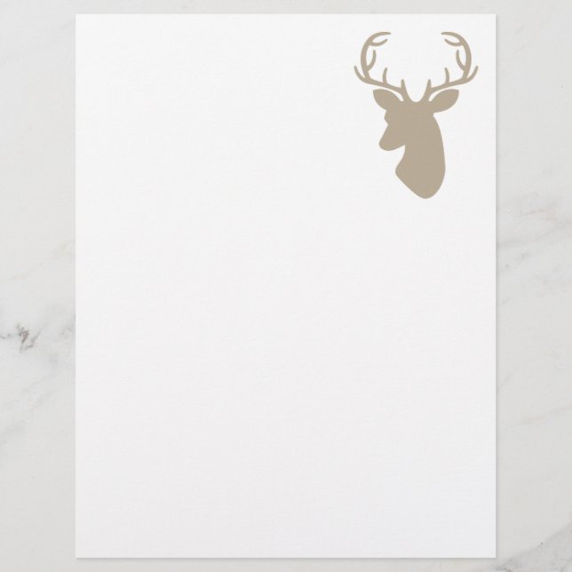 Beige Deer Head Silhouette (Voorkant)