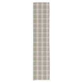 Beige Deer Plaid Pattern Classic Christmas Korte Tafelloper (Voorkant)
