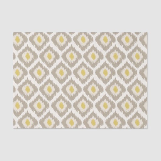 Beige Diamond Ikat-patroon Tissuepapier (Voorkant)