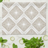 Beige Diamond Medallion Serviette de cuisine (Plié)