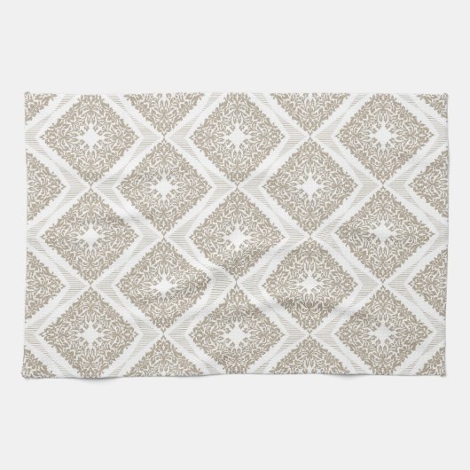 Beige Diamond Medallion Serviette de cuisine (Horizontal)