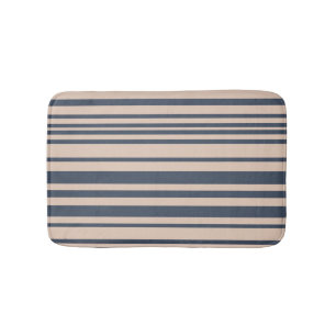Beige/diepe blauwe eenvoudige stijlvolle streeppat badmat