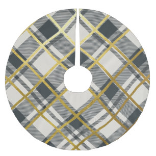 Beige & Donkergroene Tartan Plaid Patroon Kerstboom Rok