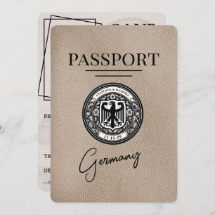 Beige Duitsland paspoort Bewaar de datum Save The Date