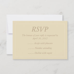 Beige & Ecru Event Réponse, RSVP ou Cartes de répo