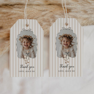 Beige Eén Domme Gans 1e Verjaardag Cadeaulabel