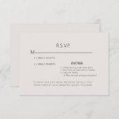 Beige Eenvoud Bruiloft RSVP Kaart (Voorkant / Achterkant)