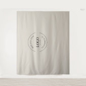 Beige Eenvoudige Aangepaste Grote Logo achtergrond Wandkleed (Voorkant)
