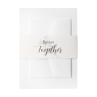 Beige Elegance Bruiloft Uitnodigingen Wikkel