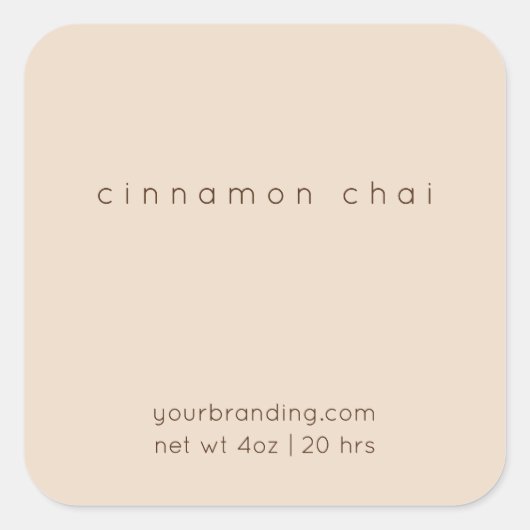 Beige Elegant Candle Cosmetische Sticker Label (Voorkant)