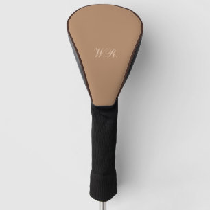 Beige Elegant Chic Script Monogram Preppy Golfheadcover