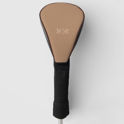 Beige Elegant Chic Script Monogram Preppy Golfheadcover (Voorkant)