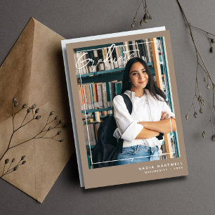 Beige élégant   Deux Faire-part d'obtention d'un d