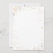 Beige Elegant Floral Faire-part de mariage (Dos)
