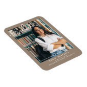 Beige élégant | Magnet de Faire-part de diplôme (Côté Droit)