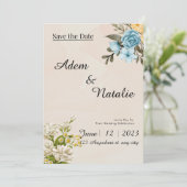 Beige elegant Wedding Card Kaart (Staand voorkant)