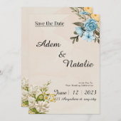 Beige elegant Wedding Card Kaart (Voorkant / Achterkant)