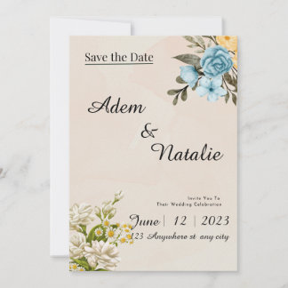 Beige elegant Wedding Card Kaart