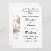 Beige Elegante Moderne Huwelijksuitnodiging Kaart (Voorkant / Achterkant)