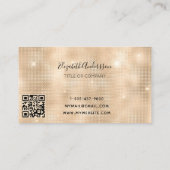 Beige elegante script qr code visitekaartje (Achterkant)