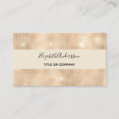 Beige elegante script qr code visitekaartje (Voorkant)