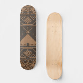 Beige Elephant Pyramid Mosaic Aztec Pattern Indian Skateboard (Voorkant)