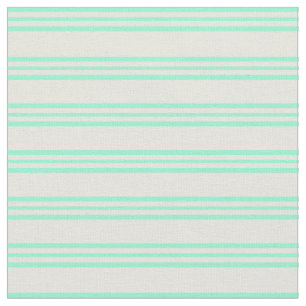 Beige en Aquamarine Lines Patroon Stof