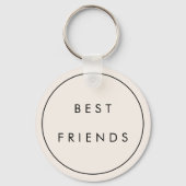 Beige en Black beste vrienden Monogrammed Sleutelhanger (Achterkant)