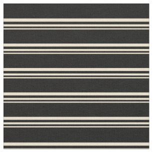 Beige en Black Lined Pattern Stof
