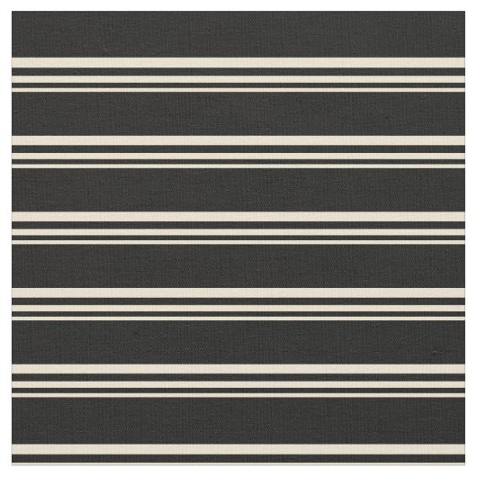 Beige en Black Lined Pattern Stof (Close Up)