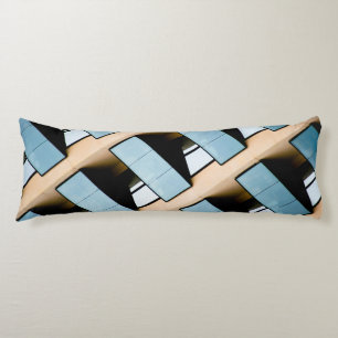 Beige en Blue Geometric Pattern Lichaamskussen