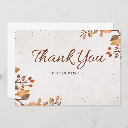 Beige en Brown Organic Business Service Dank u Bedankkaart (Voorkant / Achterkant)