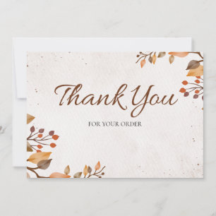 Beige en Brown Organic Business Service Dank u Bedankkaart