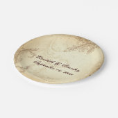beige en bruin blad bruiloft papieren bordje (Gekanteld)