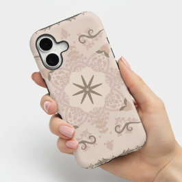 Beige en bruine batikpatroon iPhone 17 hoesje