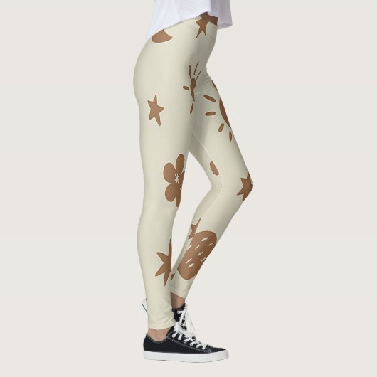 Beige en bruine boho leggings (Rechts)