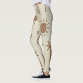 Beige en bruine boho leggings (Links)