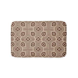 Beige en bruine geometrische vormen badmat