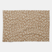 Beige en bruine luipaard print patroon theedoek (Horizontaal)
